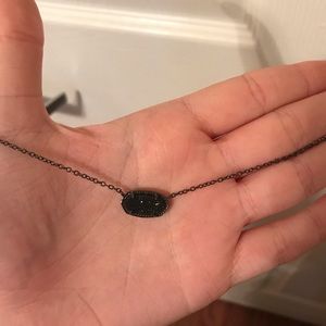 Kendra Scott Elisa Pendant Necklace in Black drusy